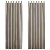 1 x RAW Customer Returns PONY DANCE Opaque curtains for the living room - thermal curtain against cold and heat, loop curtains for children s rooms, blackout curtains, loop curtain, set of 2, H 245 x W 140 cm, sand colour - RRP €36.26