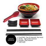 1 x RAW Customer Returns Balibetov 16-piece Japanese Dinnerware Set - Includes 4 Ramen Bowls, Chopsticks, Spoons and Small Sauce Dish - Ideal Japanese Bowls for Japanese, Chinese, Korean or Pho Food - 2 sets, 8 pieces - RRP €29.99