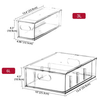 1 x RAW Customer Returns Greentainer refrigerator organizer drawer set with handle, 3-pack stackable kitchen storage boxes with pull-out drawer lid for vegetables, berries, meat PET plastic food storage containers - RRP €69.99