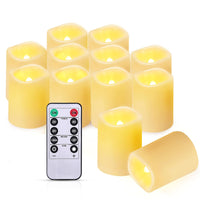 1 x RAW Customer Returns IMAGE Flameless Votive Candles, 12 Pcs 38 x 55 mm Flickering 3D Wicks Battery Operated Candles, Long Lasting LED Tea Lights with Remote Control Timer for Christmas Wedding Home Decor, Warm Yellow - RRP €22.99