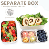 1 x RAW Customer Returns Bugucat Lunch Box Stainless Steel 1700ML, Bento Box Lunch Box Leak-Proof Airtight Lunch Box with Compartments and Cutlery Set, Breakfast Box Snack Box for On the Go, Lunch Box for Adults Beige - RRP €25.2