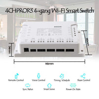 12 x RAW Customer Returns 4CH Pro R3 WiFi Wireless Smart Switch 4 Gang Inching Self-Locking Interlock RF Smart Switch with Timing Function for Amazon Alexa, Google Assistant, IFTTT, Google Nest - RRP €472.08