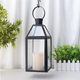 1 x RAW Customer Returns JHY DESIGN Black Decorative Lanterns 40.5 cm High Stainless Steel Candle Lanterns with Tempered Glass for Indoor Outdoor Events Parities and Weddings - RRP €37.3