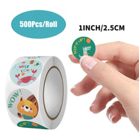 2 x Brand New Animal Reward Stickers 1000 Pieces Self-Adhesive Reward Stickers Animal Motifs Reward Stickers Roll Round Animal Stickers For Children, Party Decoration Stickers For School, Classroom 2  - RRP €40.8