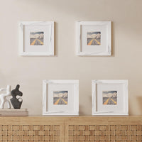 6 x Brand New Muzilife marble structure picture frame set of 4 20x20cm with passepartout for pictures 10x10cm - white MDF photo frame with glass pane for portraits, collages, wall hangings or table decoration - RRP €163.32