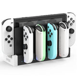 1 x RAW Customer Returns FYOUNG Controller Charging Station for Joy Con Compatible with Nintendo Switch Switch OLED, Switch Charging Station Accessories for JoyCons with LED Display - White Black - RRP €25.2