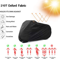 1 x RAW Customer Returns Ohuhu Bicycle Cover for 2 Bikes Waterproof 210T Oxford Fabric High Quality Bicycle Garage Tarpaulin Waterproof 200 x 110 x 90 CM Bicycle Protective Cover with Bag - RRP €19.67