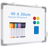 1 x RAW Customer Returns ARCOBIS Magnetic Whiteboard Small, Mini A3 Whiteboard 40x30cm Magnetic Board Wall Hanging Double-Sided Board for Planning, To Do List, Drawing, School, Home, Office Silver  - RRP €20.02