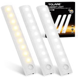 1 x RAW Customer Returns Tolare LED Cabinet Lighting with Motion Sensor, 2 Colors Adjustable Wireless Picture Light, USB-C Rechargeable Cabinet Light, Portable LED Strip Battery Cabinet Light, for Stairs, RV - Pack of 3 - RRP €15.88