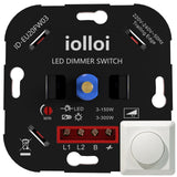 1 x RAW Customer Returns iolloi LED dimmer switch, rotary dimmer flush-mounted dimmer switch for dimmable LEDs 3-150W halogen 3-300W, dimmer for LED lamps, LED dimmer 230V, white - RRP €19.99