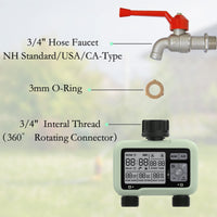 1 x RAW Customer Returns CROSOFMI 2 Outputs Garden Irrigation Controller Automatic Irrigation Timer Irrigation Programmer IP5X Waterproof Rain Delay Manual Watering Mode Child Lock Function - RRP €41.33