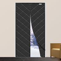 1 x RAW Customer Returns Magnetic thermal curtain for doors, latest model, thermal door curtain, insulating protection curtain, pet friendly, waterproof, windproof, full size, 120 x 210 cm black - RRP €46.38