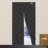 1 x RAW Customer Returns Magnetic thermal curtain for doors, latest model, thermal door curtain, insulating protection curtain, pet friendly, waterproof, windproof, full size, 120 x 210 cm black - RRP €46.38