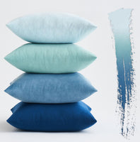 1 x RAW Customer Returns MIULEE 4 Pieces Velvet Cushion Cover Sofa Cushions Pillowcase Gradient Colors Modern Decoration for Chair Bed Living Room Bedroom 40x40 cm Blue Color Series - RRP €21.58