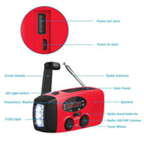 1 x Brand New POXIAO Wind Up Solar Radio Emergency Radio Crank Radio with Flashlight Rechargeable USB Phone Charger for Camping Hiking - RRP €17.65