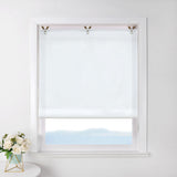 1 x RAW Customer Returns ESLIR Roman blind without drilling, transparent Roman curtain with eyelets, gradient curtains with hooks, eyelet blind, modern curtains, white, WxH 80x130cm, 1 piece - RRP €25.99