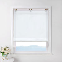 1 x RAW Customer Returns ESLIR Roman blind without drilling, Roman curtain, transparent with eyelets, color gradient curtains with hooks, eyelet blind, modern curtains, white, WxH 100x130cm, 1 piece - RRP €27.99