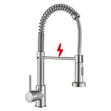 1 x RAW Customer Returns Low pressure faucet kitchen high arch faucet kitchen mixer tap sink faucet kitchen kitchen faucets extendable 360 swivel two spray functions suitable for instantaneous water heaters - RRP €62.0