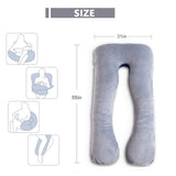 1 x RAW Customer Returns AS AWESLING Pregnancy Pillow, U-Shaped Full Body Pillow, Nursing Pillow, Support Pillow and Pregnancy Pillow for Pregnant Women with Removable Velvet Cover Gray  - RRP €39.32