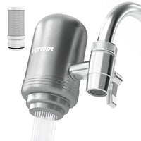 1 x RAW Customer Returns Vortopt Stainless Steel Faucet Water Filter - 500 Gallon Water Filter System for Kitchen, Bathtub, Reducing Lead, Chlorine and Bad Taste, T2 1 Filter Included  - RRP €39.34