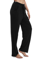 1 x RAW Customer Returns EXCHIC Women s Casual Stretchy Straight Leg Pants with Drawstring Elastic Waist Yoga Pants with Pockets S, Black  - RRP €26.98