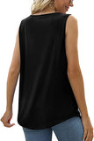 1 x RAW Customer Returns NEYOUQE T-Shirt Women Tank Tops Women Square Collar Sleeveless Blouses Tunics For Women Solid Color Casual Ladies Tops Summer Black XL 48-50 - RRP €20.96