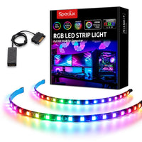 1 x RAW Customer Returns Speclux Addressable RGBIC LED Strip ws2812b RGB LED Strip Magnetic PC Lighting Interior Lighting, 5V 3-Pin ADD RGB, Compatible with Asus Aura, Asrock RGB LED, Gigabyte RGB Fusion - RRP €23.59