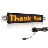 1 x RAW Customer Returns Leadleds 23x5cm LED Car Sign Message Board Bluetooth Connected Smartphone Programmable for Car Window, Taxi, Store Front Yellow  - RRP €46.12