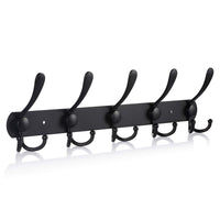 1 x RAW Customer Returns LYLIN coat hooks hook rail, coat hook stainless steel rustproof towel hook wall hook coat rail vintage jacket holder wall matt black, 15 hooks, 2pcs  - RRP €26.83