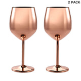 1 x RAW Customer Returns DEAYOU 2 Pack 480ml Rose Gold Stainless Steel Wine Glass for Champagne Indoor Outdoor Party - RRP €20.16