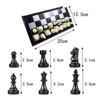 2 x Brand New xunfu chess game for children, travel chess magnetic, foldable chess board chess set, chess sets junior, black and white 25 x 25 cm - RRP €29.74