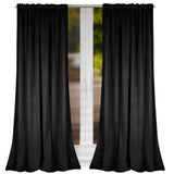 1 x RAW Customer Returns FLYing Curtains - Curtains for living room, bedroom - Opaque curtain with ruffle tape - Velvet curtain - 1 piece - 145 x 250 cm - Black - RRP €22.99