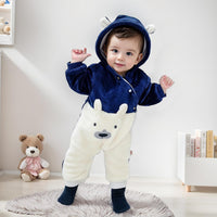 1 x RAW Customer Returns WYTbaby Baby Snowsuits Fleece Snowsuit Newborn Winter with Hood Infant Warmth Romper Snow Suits Outfit for Girls Boys 3-6 Months - RRP €32.99