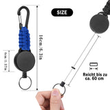 1 x RAW Customer Returns 3 pieces extendable key chain, extendable lanyard, ID holder lanyards with 60cm steel cable, retractable ID JoJo key chain with carabiner combination 3  - RRP €9.98