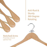 1 x RAW Customer Returns Hangerman Natural Wood Coat Hangers, 10 Pack Wooden Clothes Hangers for Jackets, Outerwear, Shirts, Glossy Finish with Extra Wide Shoulder - RRP €40.32