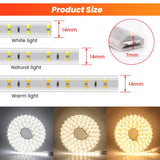 1 x RAW Customer Returns Wisada Double Row LED Strip 3m, 220V SMD 2835 120LEDs m Super Bright Flexible Strip, Bendable Cut Indoor LED Strip Light Cold White LED Strip with Switch Plug for Bedroom, Closet - RRP €19.99