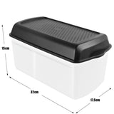 1 x RAW Customer Returns NBVNBV Bread Box, Smart Bread Box with Divider and Bread Lid Black, Food Safe Bread Storage Box Longer Fresh Bread Storage - 32cm 17.5cm 15 cm Rectangular  - RRP €39.99