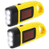 1 x Brand New Hand Crank Rechargeable Flashlight LED Flashlight, 2 Pack Solar LED Flashlight Crank Flashlight, Waterproof Torch Light Emergency Light Outdoor Portable Camping Lamps with Carabiner Hook Yellow  - RRP €14.63