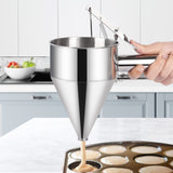 1 x RAW Customer Returns Sopito Batter Dispenser, 600ml Pancake Batter Dispenser Stainless Steel Batter Portioner Multi-Caliber Stainless Steel Funnel Cake Dispenser with Stand Great for Pancake Desserts - RRP €22.61