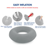 2 x RAW Customer Returns RayE Large Orthopedic Seat Cushion, 45cm Hemorrhoid Seat Cushion Inflatable, Inflatable Orthopedic Seat Cushion, Donut Orthopedic Seat Cushion, Inflatable Cushion Soft Seat Ring with Pump - Gray - RRP €36.28