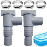 1 x RAW Customer Returns Pipihome shut-off valve for pools, 2 pieces pool shut-off valve 32 mm for hose connection, pool hose adapter pool accessories with 4 hose clamps for above-ground pool and pool pump maintenance - RRP €11.99