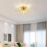 1 x RAW Customer Returns JIINOO Modern Fireworks Chandelier, 8-Light Dandelion Ceiling Lamp Ceiling Light Semi-Flush Crystal Lights Ceiling Lighting LED Pendant Lights for Living Room Bedroom Without Bulb  - RRP €97.2