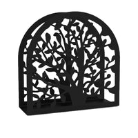 2 x RAW Customer Returns Napkin holder, napkin dispenser, stainless steel, leaf motif, suitable for decorating kitchen, restaurant and bar, black - RRP €16.84