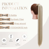 1 x Brand New Ponytail Hair Extensions Clip in Ponytail Braid Hairpiece Natural Ponytail Super Long 81cm Straight Sandy Blonde Bleach Blonde - RRP €16.18