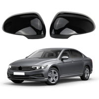 1 x RAW Customer Returns Car Mirror Caps, 1 Pair Car Door Outside Mirror Cap Rearview Mirror Cap Side Mirror Covers Compatible for VW Passat B8 2016-2019 Black  - RRP €55.45