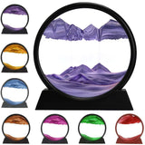 10 x Brand New USMEI Flowing Sand Frame, Moving Sand Art Picture Round Glass 3D Deep Sea Sand Picture in Motion Display Flowing Sand Frame for Desktop Home Office Decor Purple, 12 Inch  - RRP €359.9