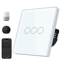 1 x RAW Customer Returns TAWOIA Smart Alexa light switch neutral wire required , WiFi light switch with glass panel, voice control for Alexa, compatible with Smart Life and Tuya app 3-way 1-way white - RRP €24.99