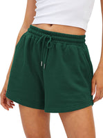 1 x RAW Customer Returns BUHIM Shorts Women Summer Sports Shorts Casual Shorts Cotton High Waist Running Shorts Gym Fitness Shorts Short Sports Pants Jogging Pants Green, M  - RRP €19.99