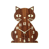 1 x RAW Customer Returns Topkey Luminous Non Ticking Silent Wall Clock Animal Design Clock for Child, Battery Operated Not Included - Cute Cat Brown - RRP €19.99