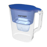 1 x RAW Customer Returns Vortopt water filter jug, 2.5 liters, blue water filter jug, improves the taste of tap water, reduces chlorine and lead, lasts 3 months, BPA free, L3 1 filter included  - RRP €33.26